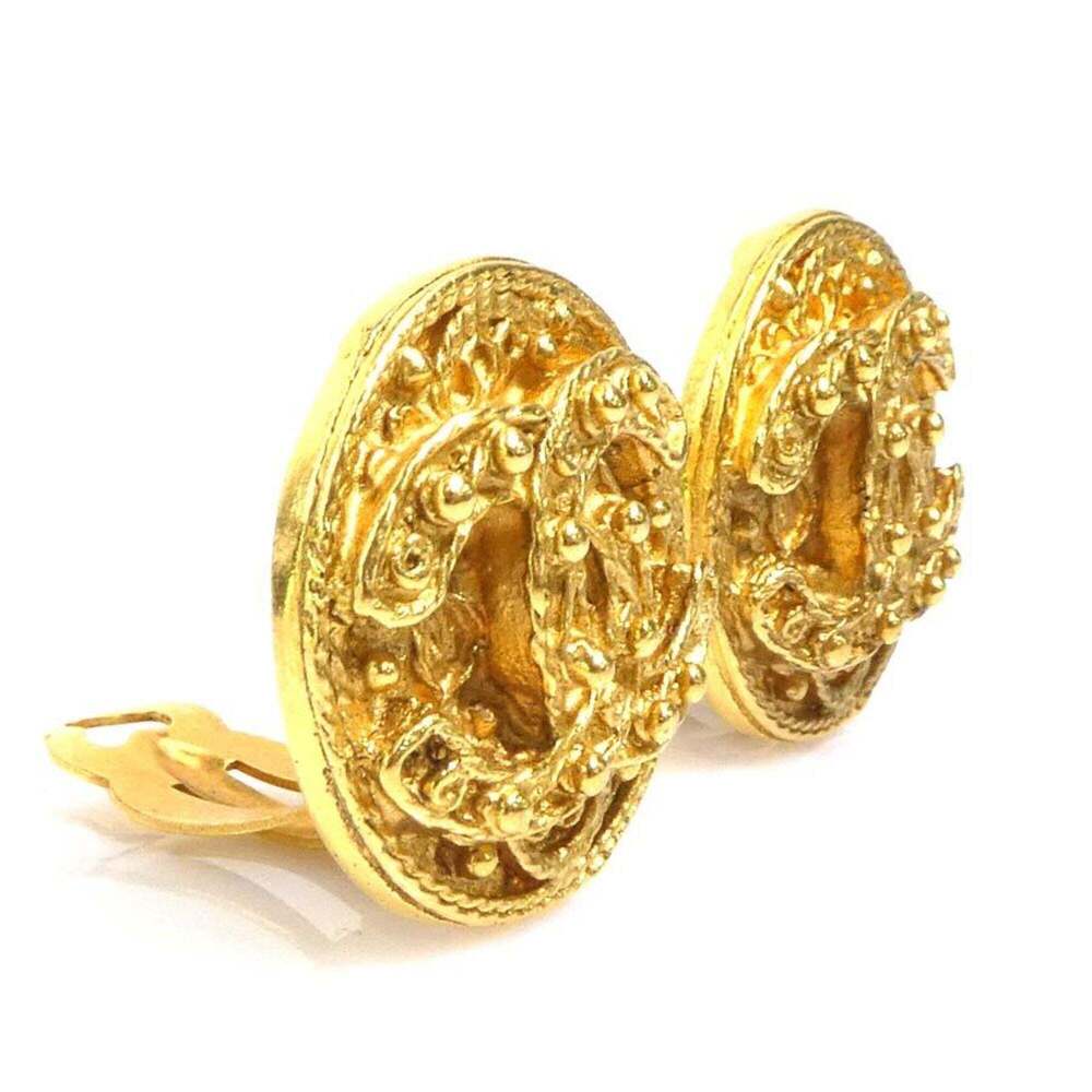 CHANEL Gold Logo Earrings - Picture 2 of 9